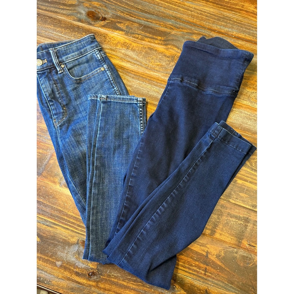 White House Black Market Jeans & Leggings Bundle Size 0 00 Extra High Rise‎ Blue